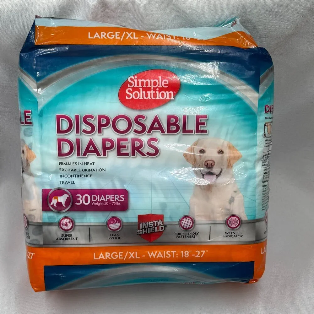 Simple Solution Disposable Dog Diapers L/XL 30 Count 18